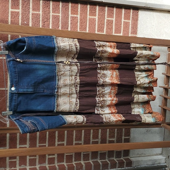 donna moore Dresses & Skirts - Denim/Tribal Skirt